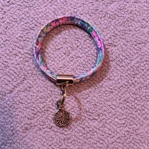 Lilly Pulitzer Pink and Blue Floral Bracelet with Charm